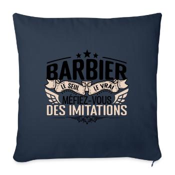 Barbier cadeau Barbier le vrai Barbier - Housse de coussin décorative 45 x 45 cm - bleu marine - Devant