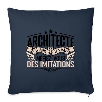 Architecte cadeau Architecte le vrai Architecte - Housse de coussin décorative 45 x 45 cm - bleu marine - Devant