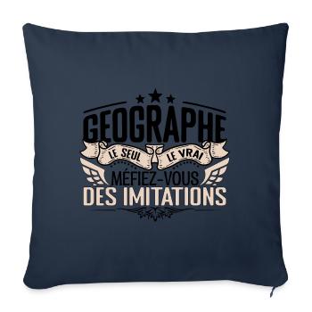 Géographe cadeau Géographe le vrai Géographe - Housse de coussin décorative 45 x 45 cm - bleu marine - Devant