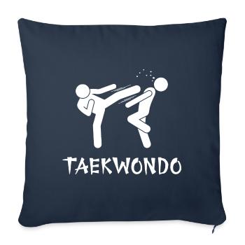 Taekwondo - Housse de coussin décorative 45 x 45 cm - bleu marine - Devant