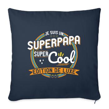 Ich bin ein super cooler Super Dad - Vatertag - Sofakissenbezug 45 x 45 cm - Navy - Vorne