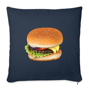 Hamburger - Housse de coussin décorative 45 x 45 cm - bleu marine - Devant