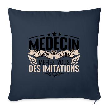 Médecin cadeau Médecin le vrai Médecin - Housse de coussin décorative 45 x 45 cm - bleu marine - Devant