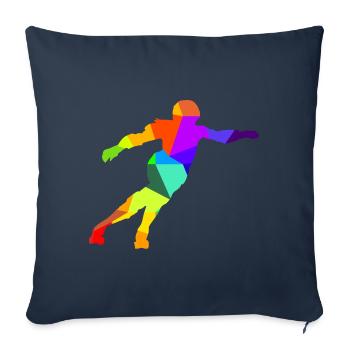 Roller Derby Inline Skates Rainbow Colors Polygon - Sofa pillowcase 17,3'' x 17,3'' (45 x 45 cm) - navy - Front