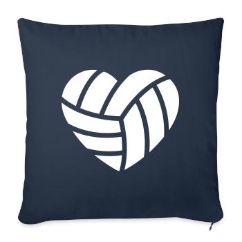 Volleyball heart - Sofa pillowcase 17,3'' x 17,3'' (45 x 45 cm) - navy - Front