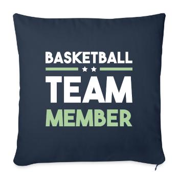 Équipe de basket-ball - Housse de coussin décorative 45 x 45 cm - bleu marine - Devant