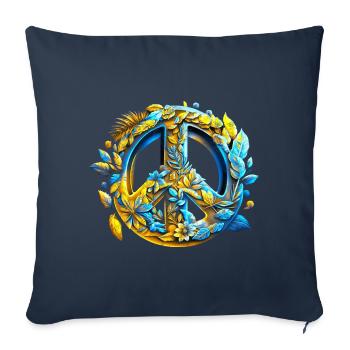 Symbole de paix, Ukraine, signe de paix, paix - Housse de coussin décorative 45 x 45 cm - bleu marine - Devant