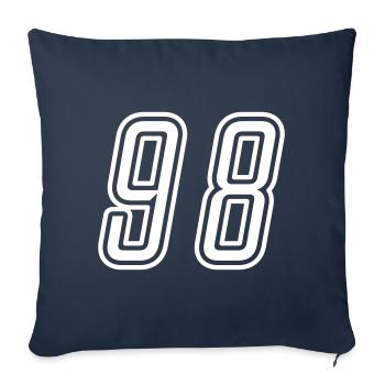 98 Number number - Sofa pillowcase 17,3'' x 17,3'' (45 x 45 cm) - navy - Front