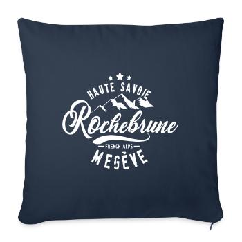 Rochebrune Megève French Alps - Housse de coussin décorative 45 x 45 cm - bleu marine - Devant