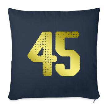 Maillot 45 Numéro - Housse de coussin décorative 45 x 45 cm - bleu marine - Devant