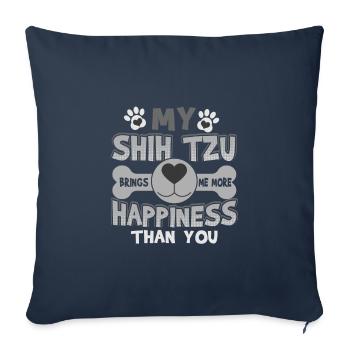 My Shih Tzu Brings More Happiness Than You Shih - Sofa pillowcase 17,3'' x 17,3'' (45 x 45 cm) - navy - Front