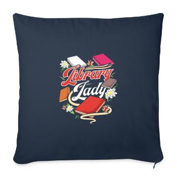 Livre Lover Gift Fun Library Lady Reader - Housse de coussin décorative 45 x 45 cm - bleu marine - Devant