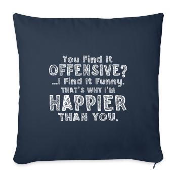 Sarcastique tu trouves ça offensant je trouve ça drôle - Housse de coussin décorative 45 x 45 cm - bleu marine - Devant