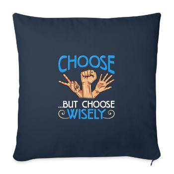 Ciseaux en papier rock Choisissez mais choisissez judicieusement Cadeau - Housse de coussin décorative 45 x 45 cm - bleu marine - Devant