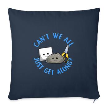 Can't We All Just Get Along Rock Paper Scissors - Sofa pillowcase 17,3'' x 17,3'' (45 x 45 cm) - navy - Front
