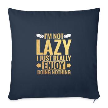 Cute Dogs Not Lazy Really Enjoy Doing Nothing - Sofa pillowcase 17,3'' x 17,3'' (45 x 45 cm) - navy - Front
