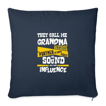 Partenaire de cadeau de grand-mère dans le crime Mauvaise influence - Housse de coussin décorative 45 x 45 cm - bleu marine - Devant