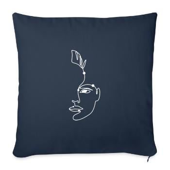 The Simplicity of Line Art, Minimalism T-shirt - Sofa pillowcase 17,3'' x 17,3'' (45 x 45 cm) - navy - Front