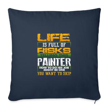 Malen Geschenk Leben voller Risiken Erzählen überspringen - Sofakissenbezug 45 x 45 cm - Navy - Vorne