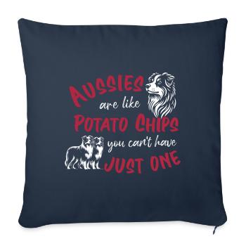 Les Australiens sont comme des croustilles - rouges - Housse de coussin décorative 45 x 45 cm - bleu marine - Devant