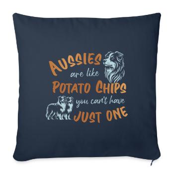 Les Australiens sont comme des croustilles - de l’or - Housse de coussin décorative 45 x 45 cm - bleu marine - Devant