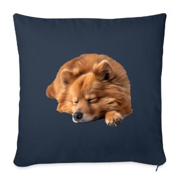 Spitz finlandais - Housse de coussin décorative 45 x 45 cm - bleu marine - Devant