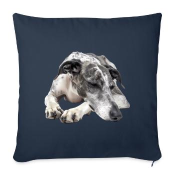 Lévrier - Housse de coussin décorative 45 x 45 cm - bleu marine - Devant