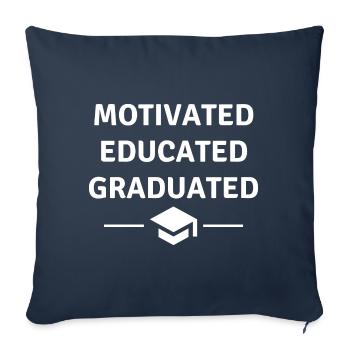 Diplôme Universitaire Motivation des étudiants - Housse de coussin décorative 45 x 45 cm - bleu marine - Devant