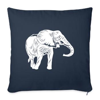 Elephant Animal - Sofa pillowcase 17,3'' x 17,3'' (45 x 45 cm) - navy - Front