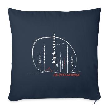Zelt im Wald Fichtelgebirge - Sofakissenbezug 45 x 45 cm - Navy - Vorne