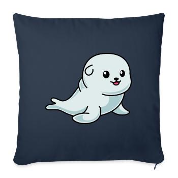 Seal Animal Comic - Sofa pillowcase 17,3'' x 17,3'' (45 x 45 cm) - navy - Front