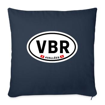 VBR Verbier - Housse de coussin décorative 45 x 45 cm - bleu marine - Devant