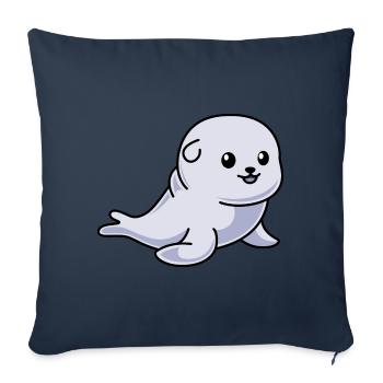 Seal Animal Comic - Sofa pillowcase 17,3'' x 17,3'' (45 x 45 cm) - navy - Front
