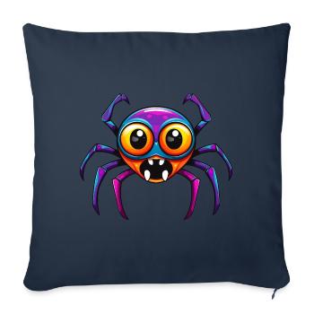 Araignée d’Halloween mignonne - Housse de coussin décorative 45 x 45 cm - bleu marine - Devant