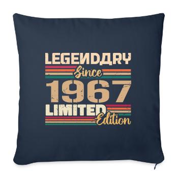 1967 Millésime 1967 Anniversaire Né En 1967 - Housse de coussin décorative 45 x 45 cm - bleu marine - Devant