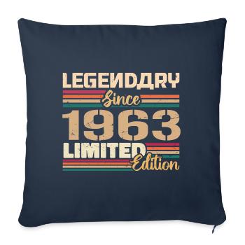 1963 Millésime 1963 Anniversaire Né(e) En 1963 - Housse de coussin décorative 45 x 45 cm - bleu marine - Devant