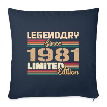 1981 Vintage 1981 Birthday born in 1981 - Sofa pillowcase 17,3'' x 17,3'' (45 x 45 cm) - navy - Front