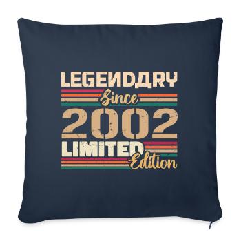 Millésime 2002 2002 Anniversaire né en 2002 - Housse de coussin décorative 45 x 45 cm - bleu marine - Devant