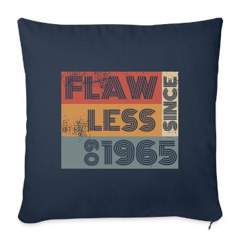 60ème Anniversaire Sans faute depuis 09/1965 - Housse de coussin décorative 45 x 45 cm - bleu marine - Devant