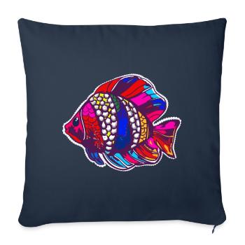 Colorful fish colorful gift - Sofa pillowcase 17,3'' x 17,3'' (45 x 45 cm) - navy - Front
