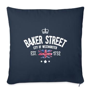 Baker Street Jahrgang - Sofakissenbezug 45 x 45 cm - Navy - Vorne