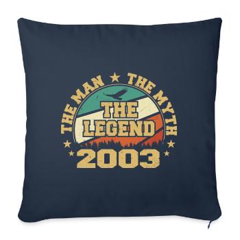 2003 Anniversaire Né En 2003 Rétro Millésime - Housse de coussin décorative 45 x 45 cm - bleu marine - Devant