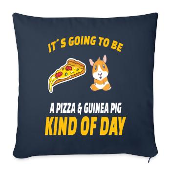 PIZZA / GUINEA PIG: Pizza And Guinea Pig - Sofa pillowcase 17,3'' x 17,3'' (45 x 45 cm) - navy - Front