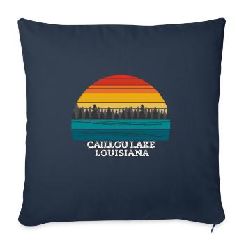 Caillou Lake Louisiane - Housse de coussin décorative 45 x 45 cm - bleu marine - Devant