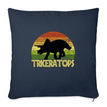 Tricératops - Housse de coussin décorative 45 x 45 cm - bleu marine - Devant
