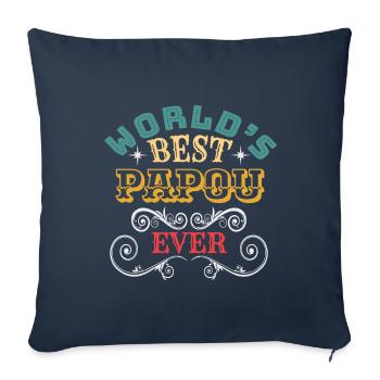 Meilleur Papou du Monde - Housse de coussin décorative 45 x 45 cm - bleu marine - Devant