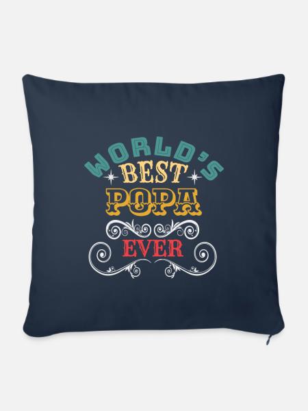 Worlds Best Popa Ever - Sofakissenbezug 45 x 45 cm - Navy