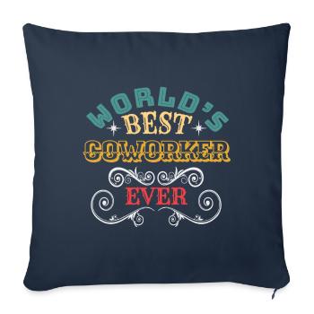 Meilleur collègue au monde - Housse de coussin décorative 45 x 45 cm - bleu marine - Devant
