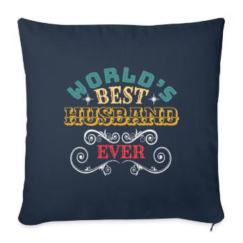 Meilleur mari du monde - Housse de coussin décorative 45 x 45 cm - bleu marine - Devant