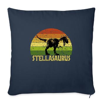 Stellasaurus Stella saurus dinosaure - Housse de coussin décorative 45 x 45 cm - bleu marine - Devant